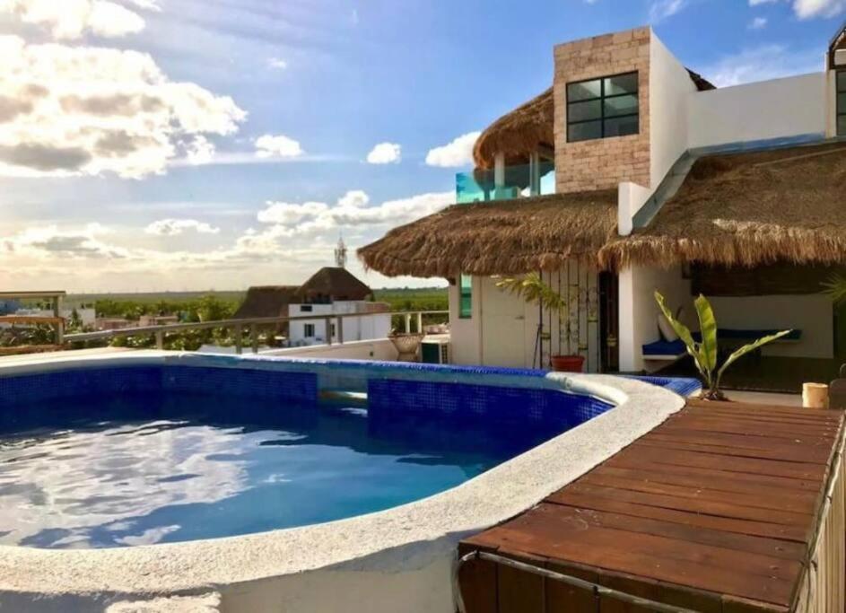 Bonita Habitacion Con Pequena Piscina A Aire Libre Puerto Morelos Luaran gambar